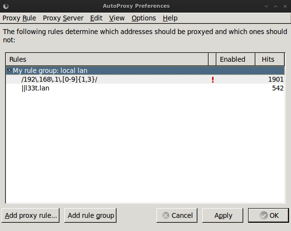 AutoProxy settings