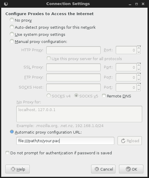 Set a PAC file