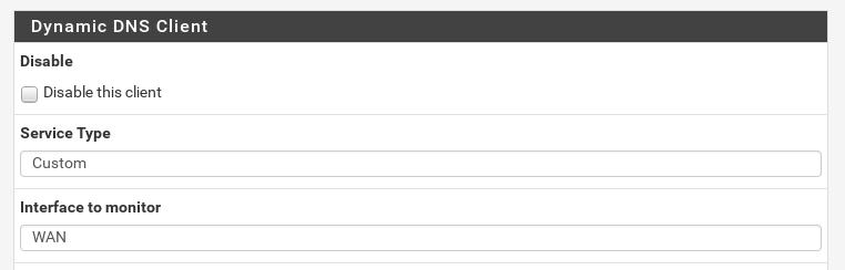 pfSense DDNS setting